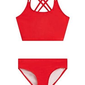 Kanu Surf Red Bikini Sporty Criss-Cross Design, New W Tag, Kids 12